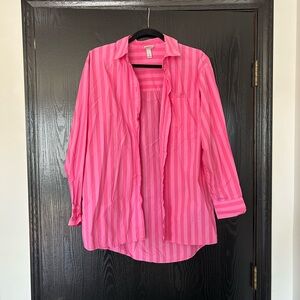 Pink Striped Button Down Shirt